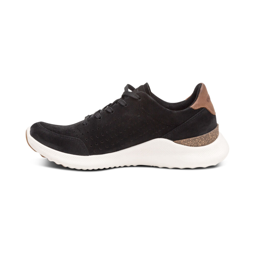 Aetrex Women's Laura Arch Support Sneakers - Black | USA 15YYU2E